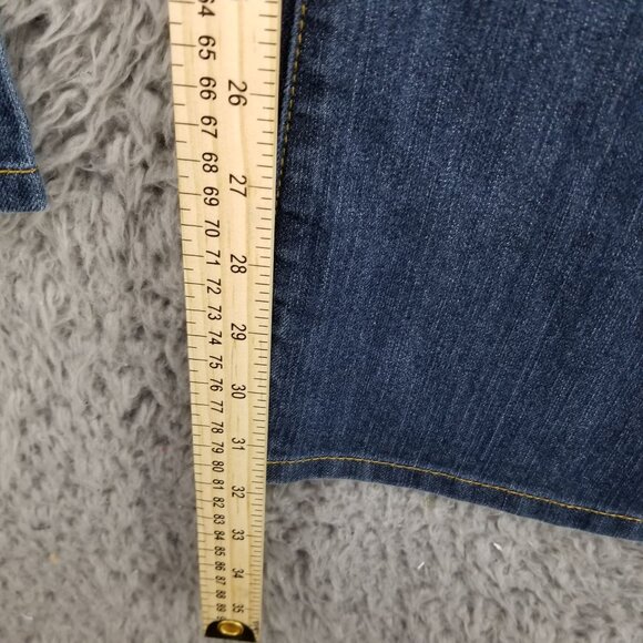 Michael Kors Jeans Womens 14 Blue Stretch Dark Wash Mid Rise Bootcut - Picture 6 of 16